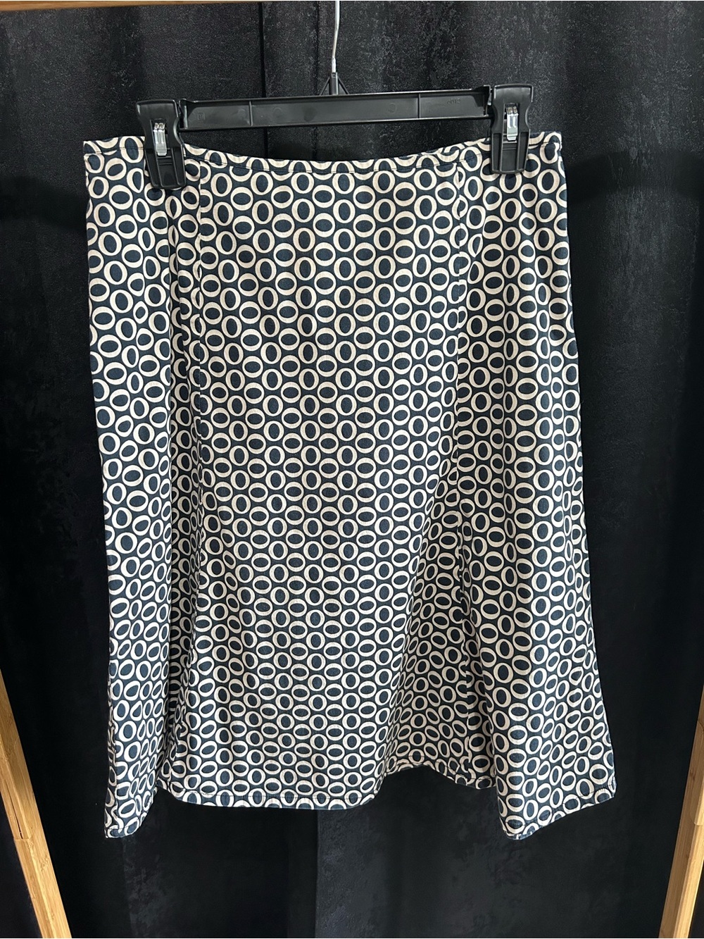 GAP Black and White Circle-Print Skirt